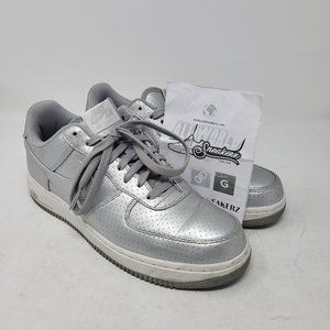 Nike Air Force 1 Low '07 LV8 Metallic Silver Perforated 718152-013 AF1 Olympic